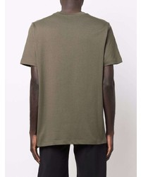 T-shirt à col rond imprimé olive Moncler