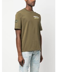 T-shirt à col rond imprimé olive Heron Preston