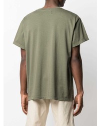 T-shirt à col rond imprimé olive Amiri