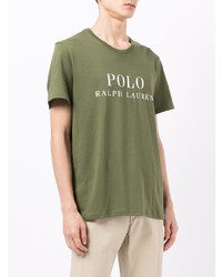 T-shirt à col rond imprimé olive Polo Ralph Lauren