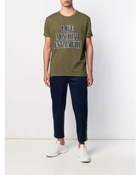 T-shirt à col rond imprimé olive Love Moschino