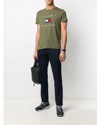 T-shirt à col rond imprimé olive Tommy Hilfiger