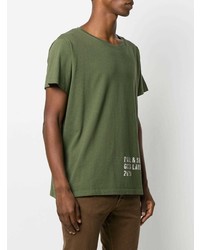 T-shirt à col rond imprimé olive Greg Lauren X Paul & Shark