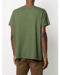 T-shirt à col rond imprimé olive Greg Lauren X Paul & Shark