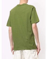 T-shirt à col rond imprimé olive Undercover