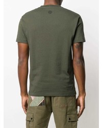 T-shirt à col rond imprimé olive Stone Island