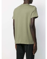 T-shirt à col rond imprimé olive Balmain