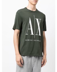 T-shirt à col rond imprimé olive Armani Exchange