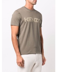 T-shirt à col rond imprimé olive Kenzo