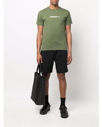 T-shirt à col rond imprimé olive Stone Island