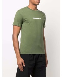 T-shirt à col rond imprimé olive Stone Island