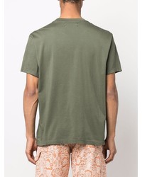 T-shirt à col rond imprimé olive Amiri