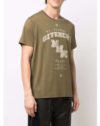 T-shirt à col rond imprimé olive Givenchy