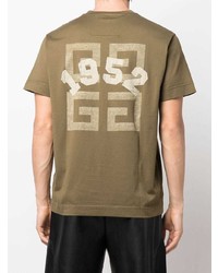 T-shirt à col rond imprimé olive Givenchy