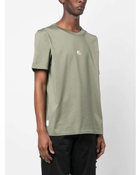 T-shirt à col rond imprimé olive Stone Island Shadow Project