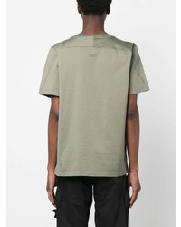 T-shirt à col rond imprimé olive Stone Island Shadow Project