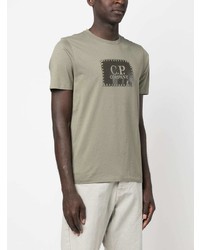 T-shirt à col rond imprimé olive C.P. Company