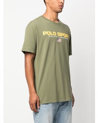 T-shirt à col rond imprimé olive Polo Ralph Lauren