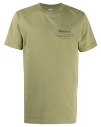 T-shirt à col rond imprimé olive Maharishi