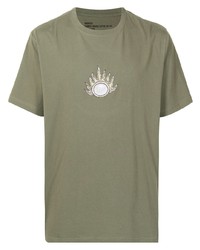 T-shirt à col rond imprimé olive Maharishi