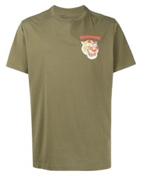 T-shirt à col rond imprimé olive Maharishi