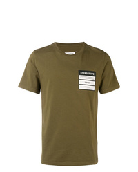 T-shirt à col rond imprimé olive Maison Margiela