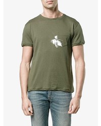 T-shirt à col rond imprimé olive Valentino