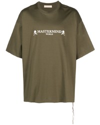 T-shirt à col rond imprimé olive Mastermind Japan