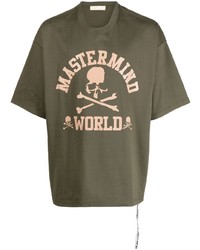 T-shirt à col rond imprimé olive Mastermind World