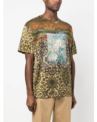 T-shirt à col rond imprimé olive Etro