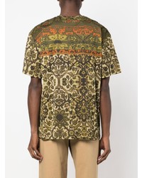 T-shirt à col rond imprimé olive Etro