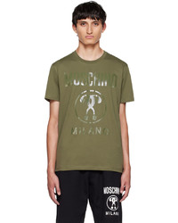 T-shirt à col rond imprimé olive Moschino