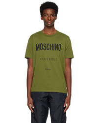 T-shirt à col rond imprimé olive Moschino