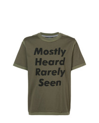 T-shirt à col rond imprimé olive Mostly Heard Rarely Seen