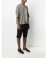 T-shirt à col rond imprimé olive Rick Owens DRKSHDW