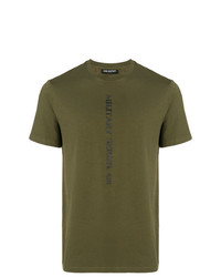 T-shirt à col rond imprimé olive Neil Barrett