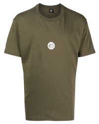 T-shirt à col rond imprimé olive New Balance