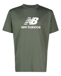 T-shirt à col rond imprimé olive New Balance