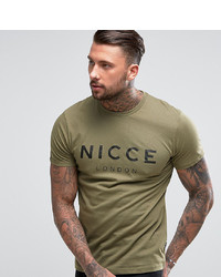 T-shirt à col rond imprimé olive Nicce London
