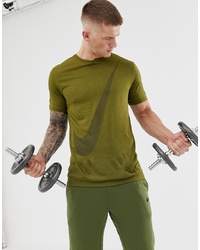 T-shirt à col rond imprimé olive Nike Training