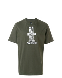 T-shirt à col rond imprimé olive Oamc