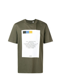 T-shirt à col rond imprimé olive Oamc