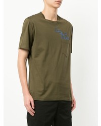 T-shirt à col rond imprimé olive Gieves & Hawkes