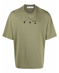 T-shirt à col rond imprimé olive Off-White