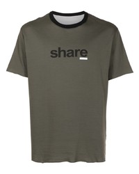 T-shirt à col rond imprimé olive OSKLEN