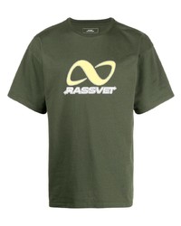 T-shirt à col rond imprimé olive PACCBET