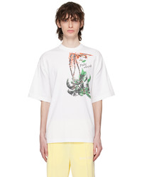T-shirt à col rond imprimé olive Palm Angels