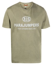 T-shirt à col rond imprimé olive Parajumpers