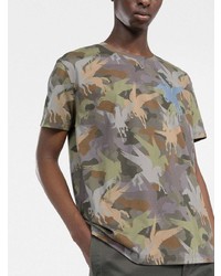 T-shirt à col rond imprimé olive Etro