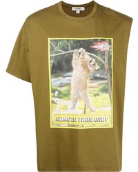 T-shirt à col rond imprimé olive Phipps